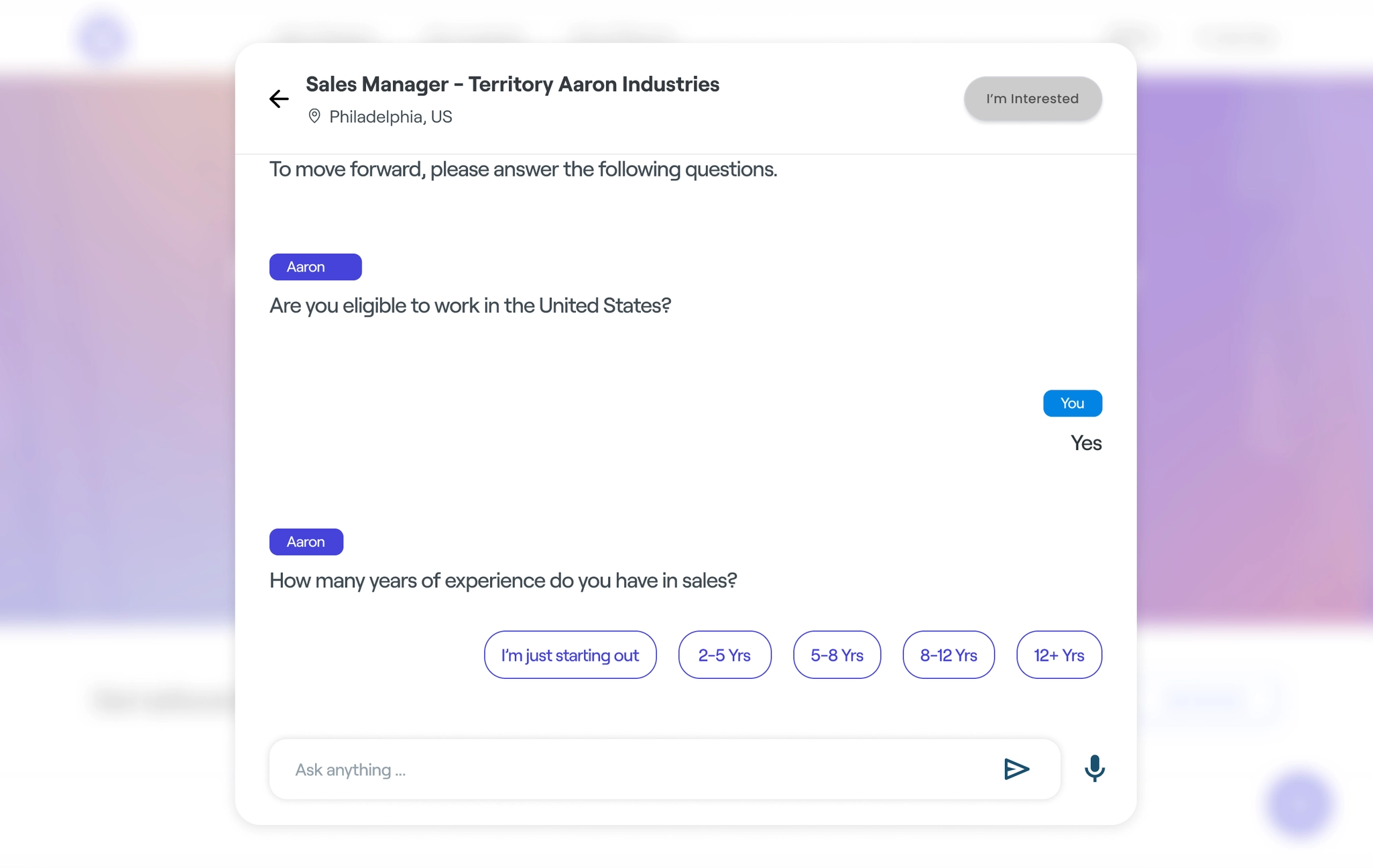 Screening Questions